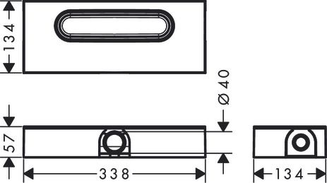 hansgrohe Ablaufgehäuse für flache Installation, Grundkörper für Duschrinne