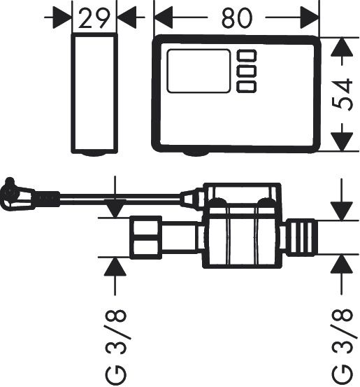 hansgrohe F23 Durchflussmesser Anschlussgröße G 3/8