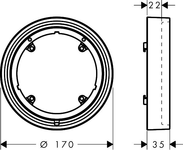 hansgrohe Verlängerungsrosette AXOR iBox universal 2 22mm, rund, polished black chrome