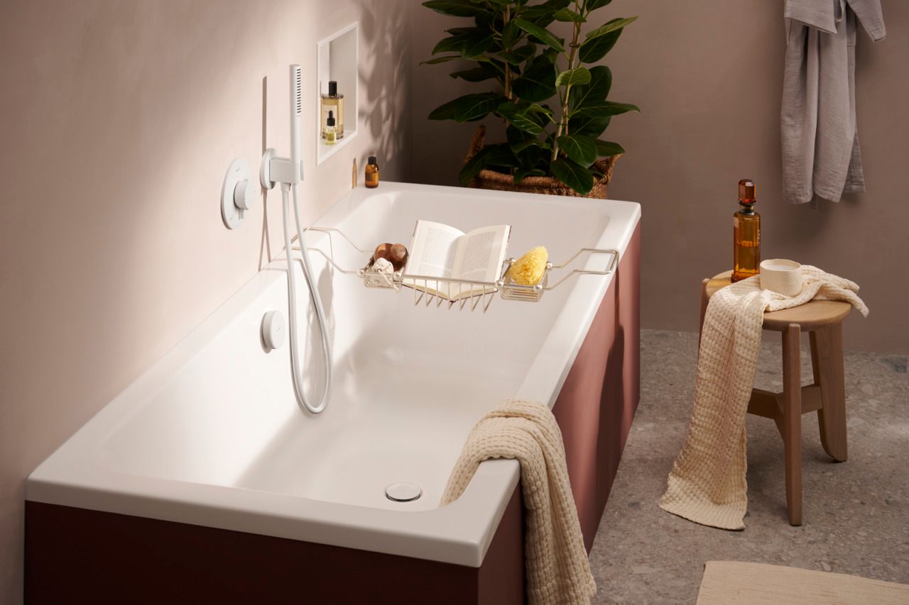 hansgrohe Wandanschluss Fixfit S rund, mit Brausehalter, mattweiß