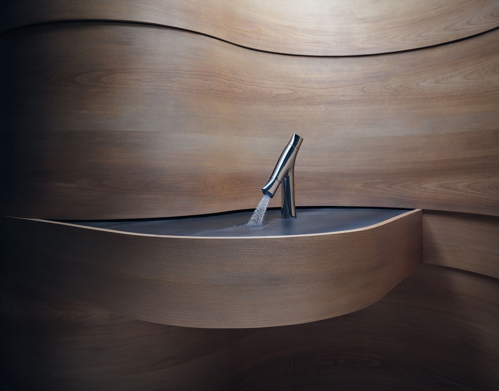 hansgrohe Waschtisch-Zweigriff-Armatur 80 Axor Starck Organic Ausladung 116mm, mit Zugstangen-Ablaufgarnitur, chrom