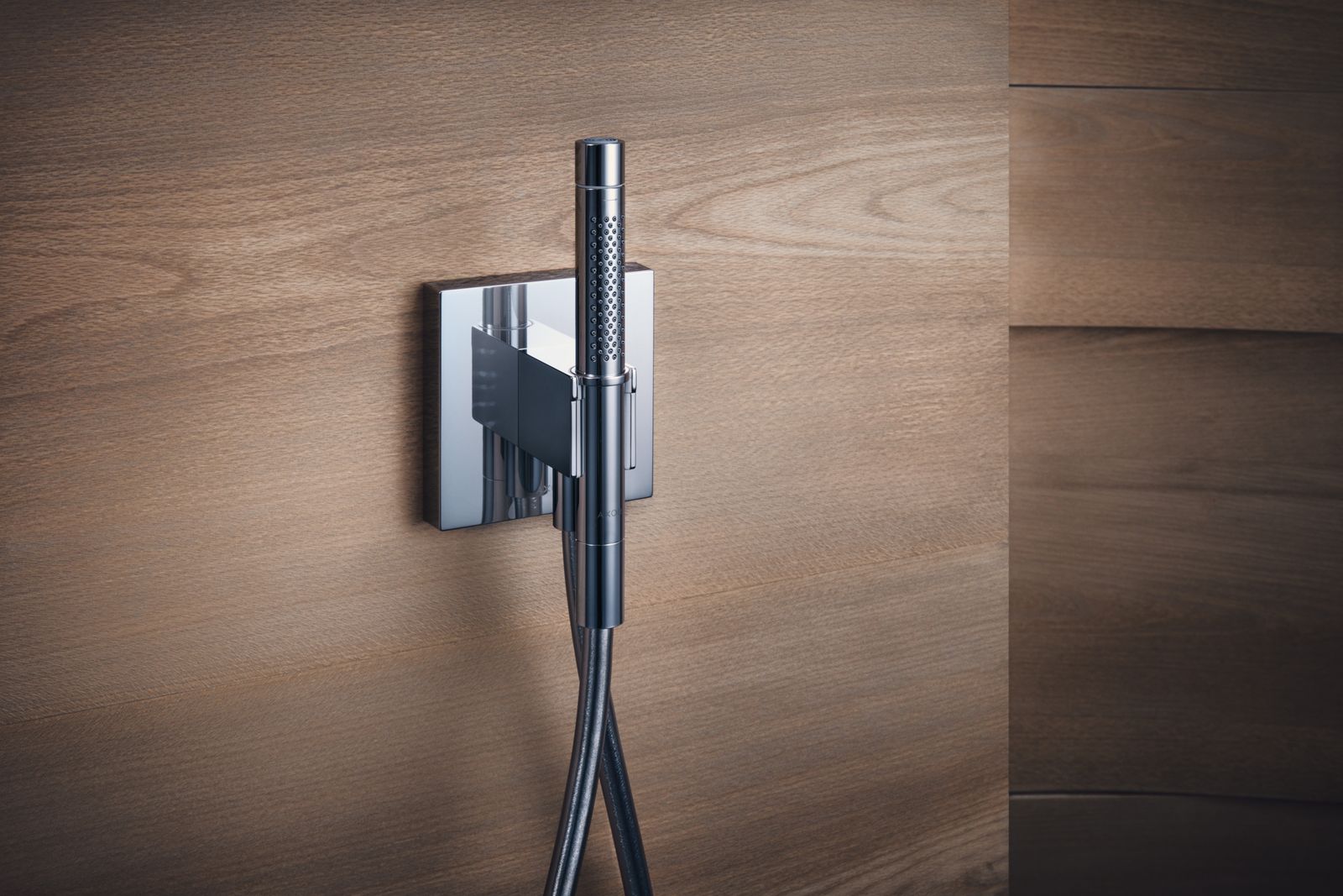 hansgrohe Portereinheit Axor Starck Organic mit Stabhandbrause 2jet, Brauseschlauch, 120x120mm, chrom