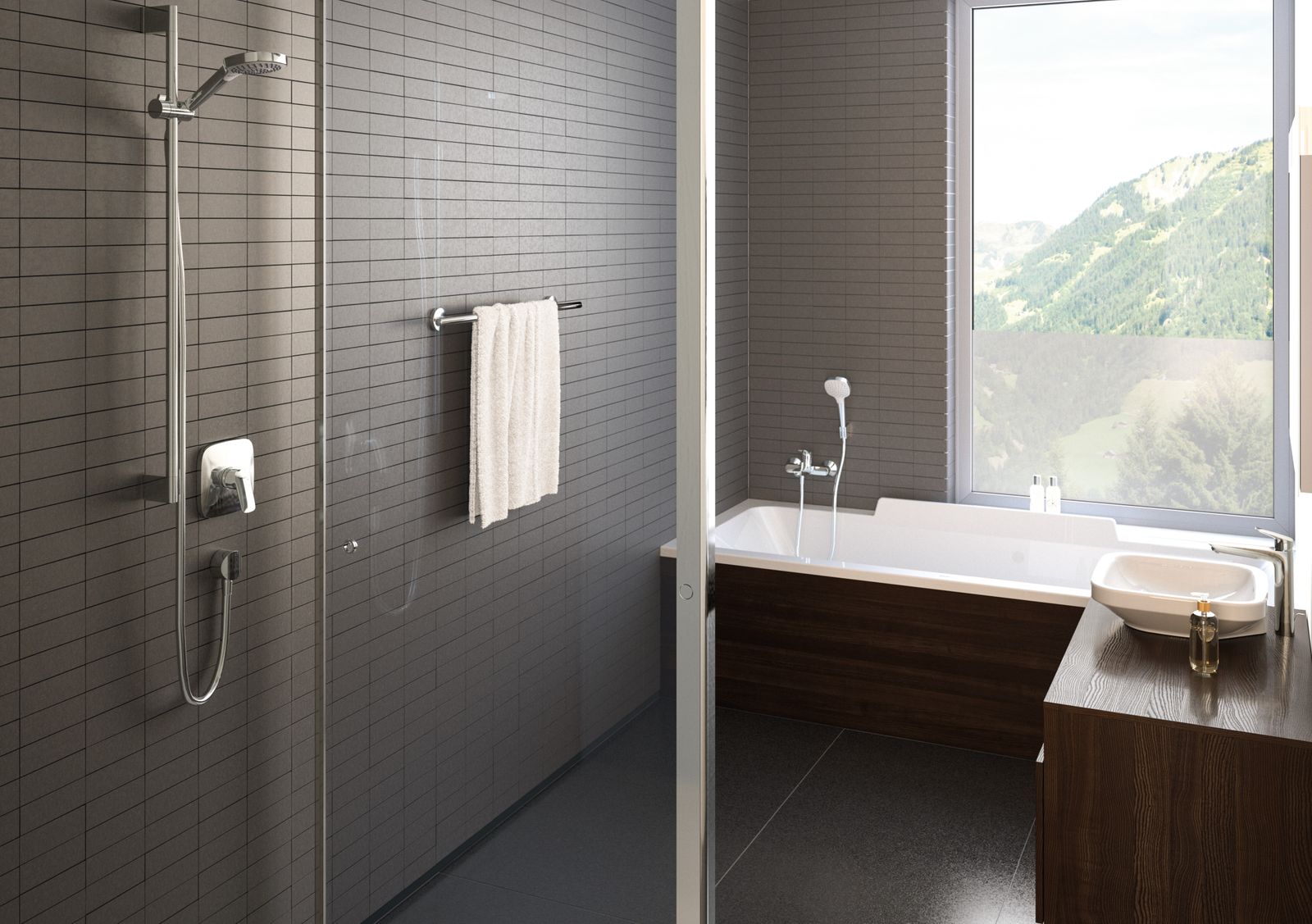 hansgrohe Fertigmontageset Logis UP-Brause-Einhebelmischer, 1 Verbraucher, chrom