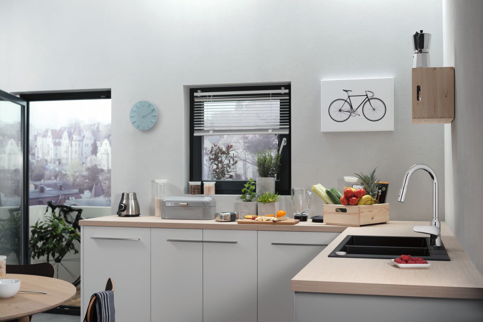 hansgrohe Spültisch-Einhebelmischer 220 Focus M42 mit Ausziehbrause, 2jet, chrom