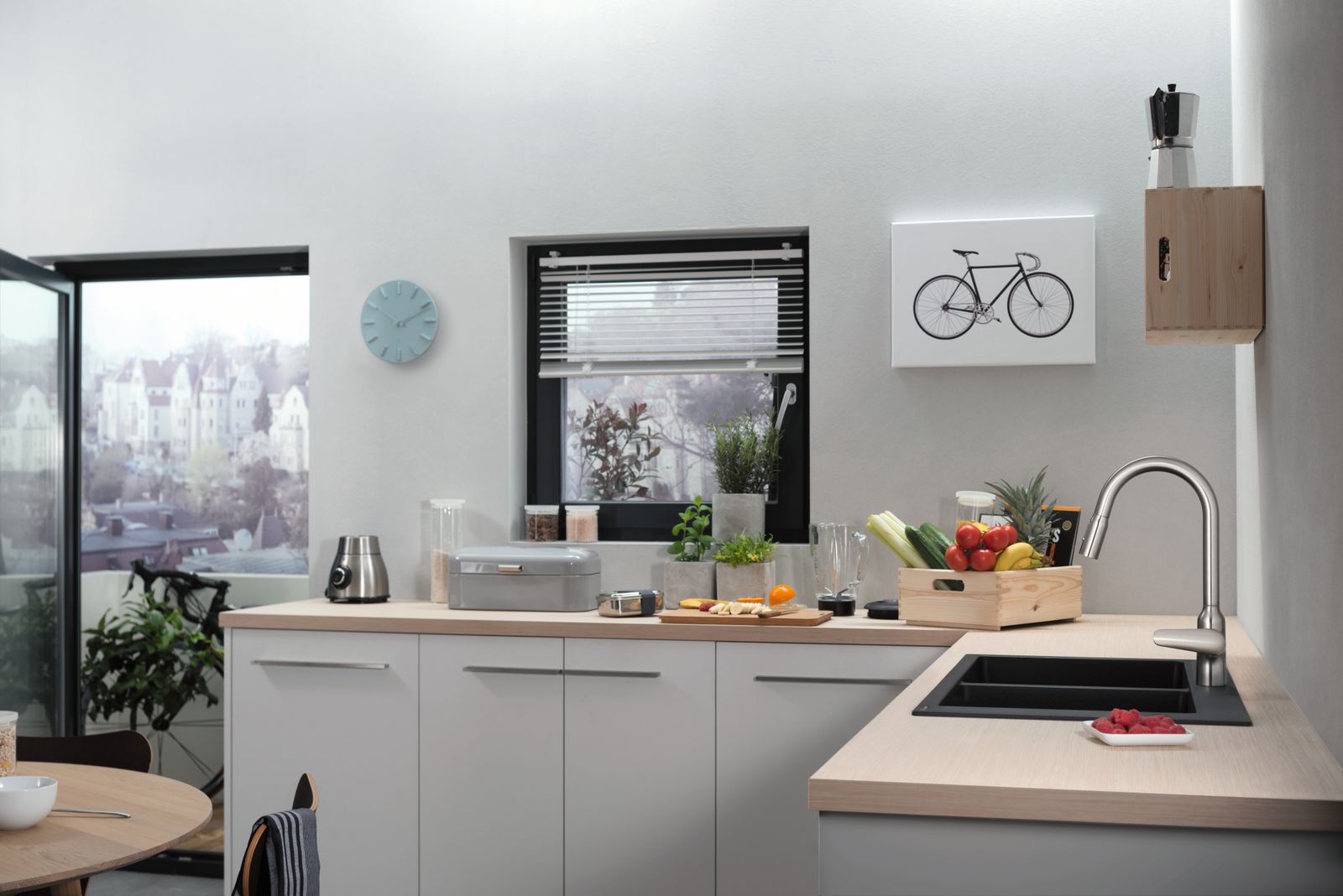 hansgrohe Spültisch-Einhebelmischer 220 Focus M42 mit Ausziehbrause, 2jet, Edelstahl-Optik