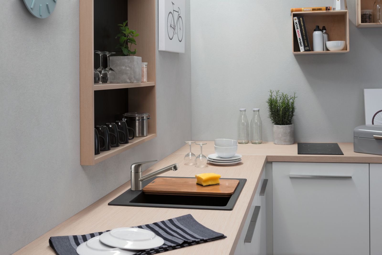 hansgrohe Spültisch-Einhebelmischer 100 Focus M42 1jet, Edelstahl-Optik