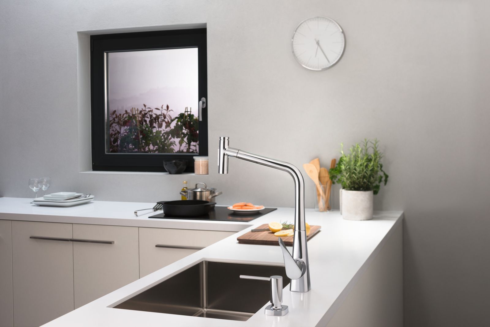 hansgrohe Spültisch-Einhebelmischer 320 Metris Select M71 mit Ausziehbrause, 2jet, sBox, chrom