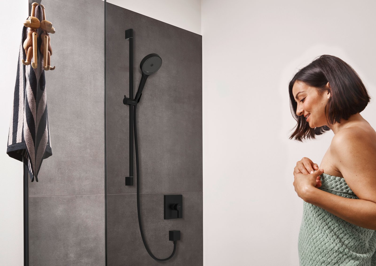 hansgrohe Fertigmontageset Finoris UP-Brause-Einhebelmischer, 1 Verbraucher, mattschwarz
