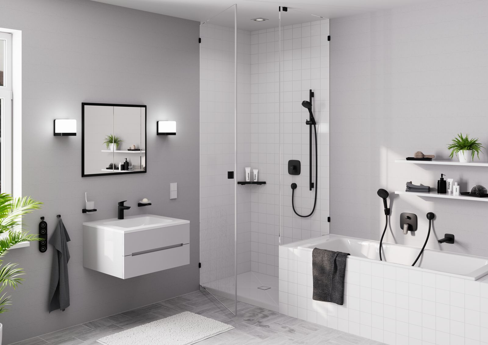 hansgrohe RainDrain Spot Boden-Punktablauf Komplettset, 150x150mm, rückseitig befliesbar, Edelstahl
