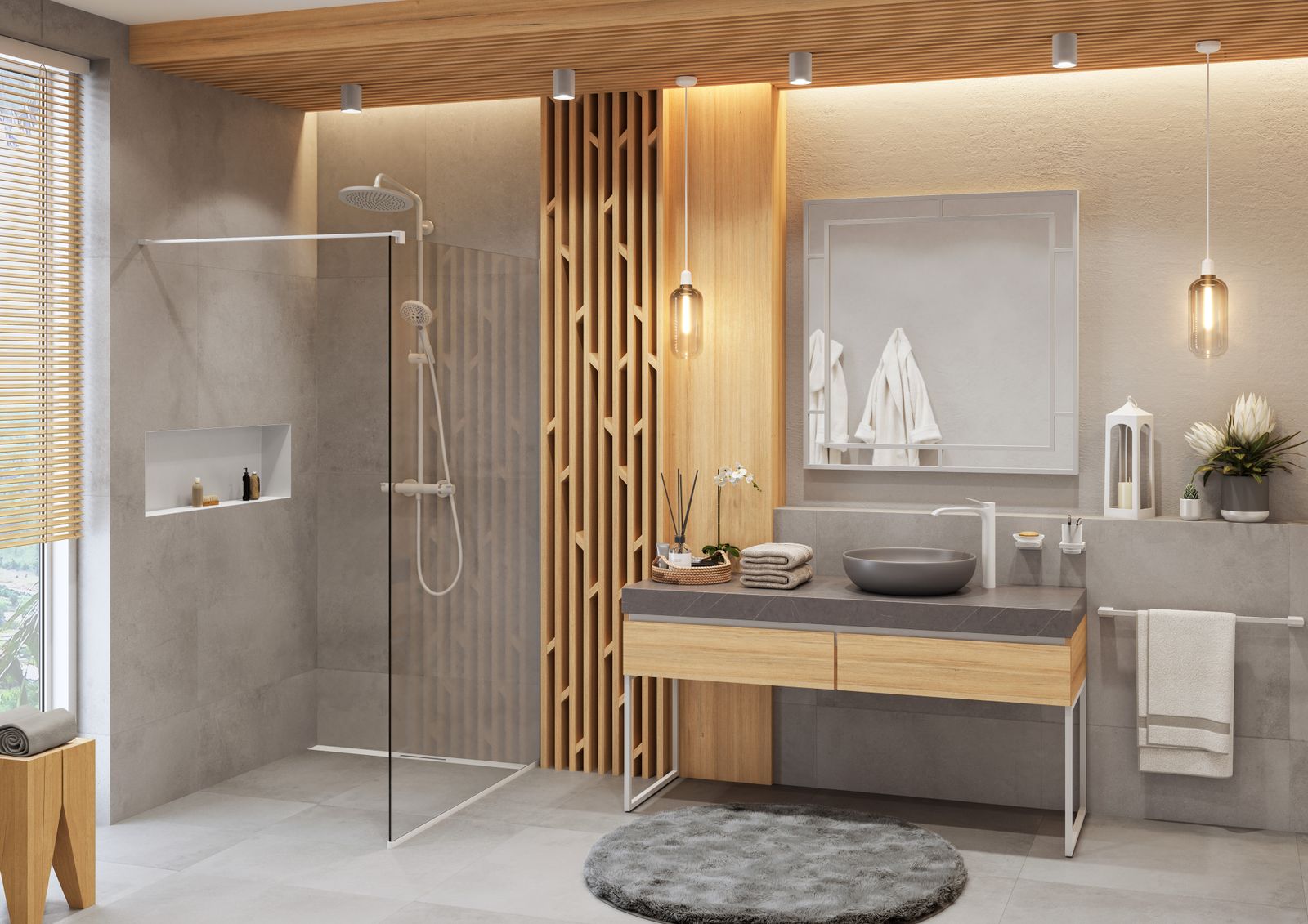 hansgrohe Badetuchhalter AddStoris Länge 648mm, Wandmontage, Metall, mattweiß