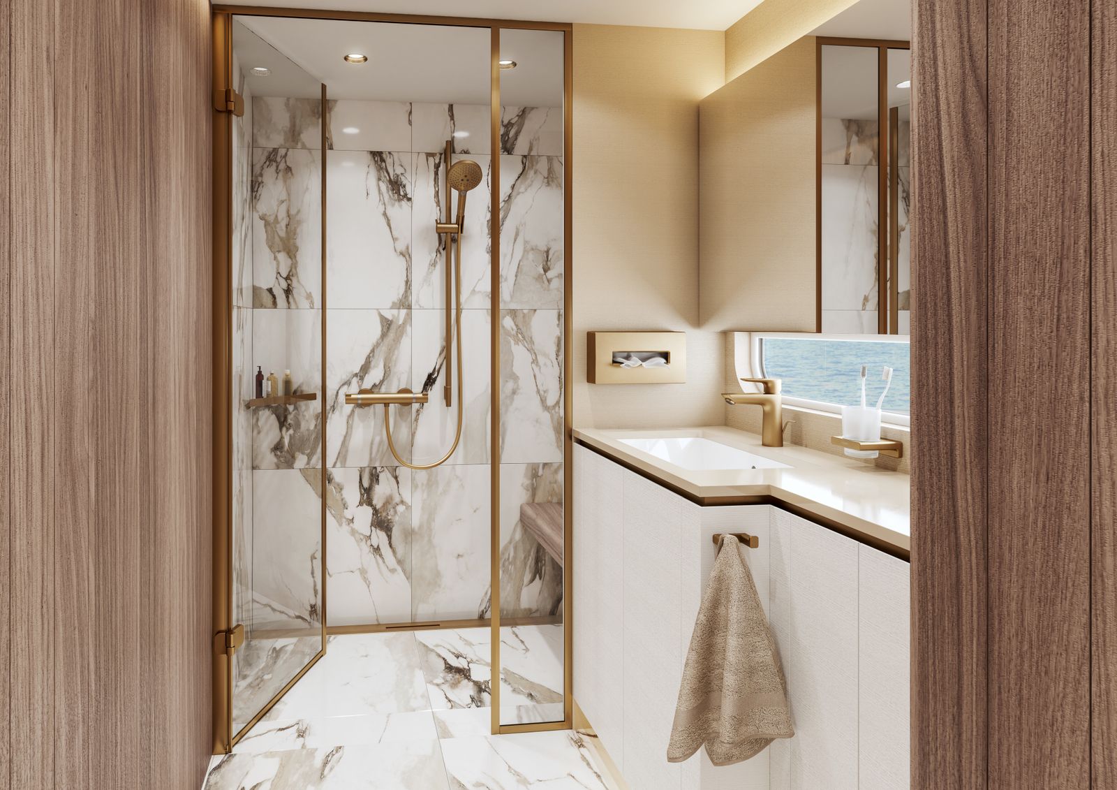hansgrohe Doppelhaken AddStoris Wandmontage, Metall, brushed bronze