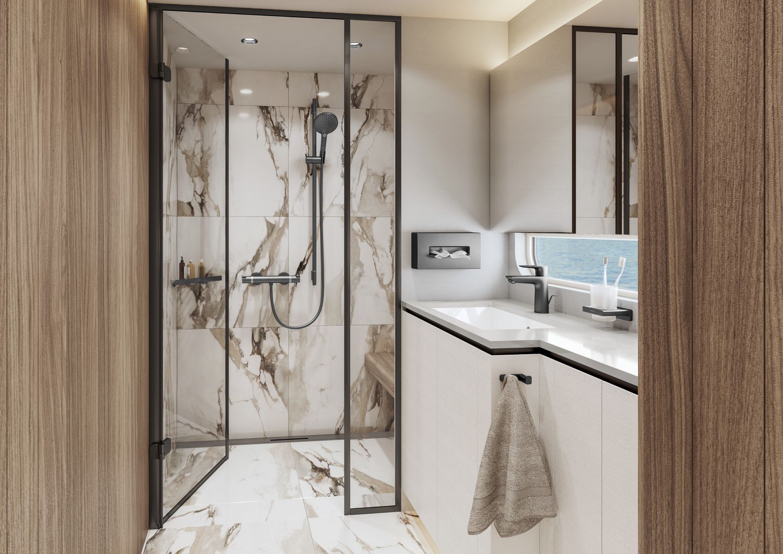 hansgrohe Kosmetiktuchbox AddStoris 265x145mm, Wandmontage, brushed black chrome