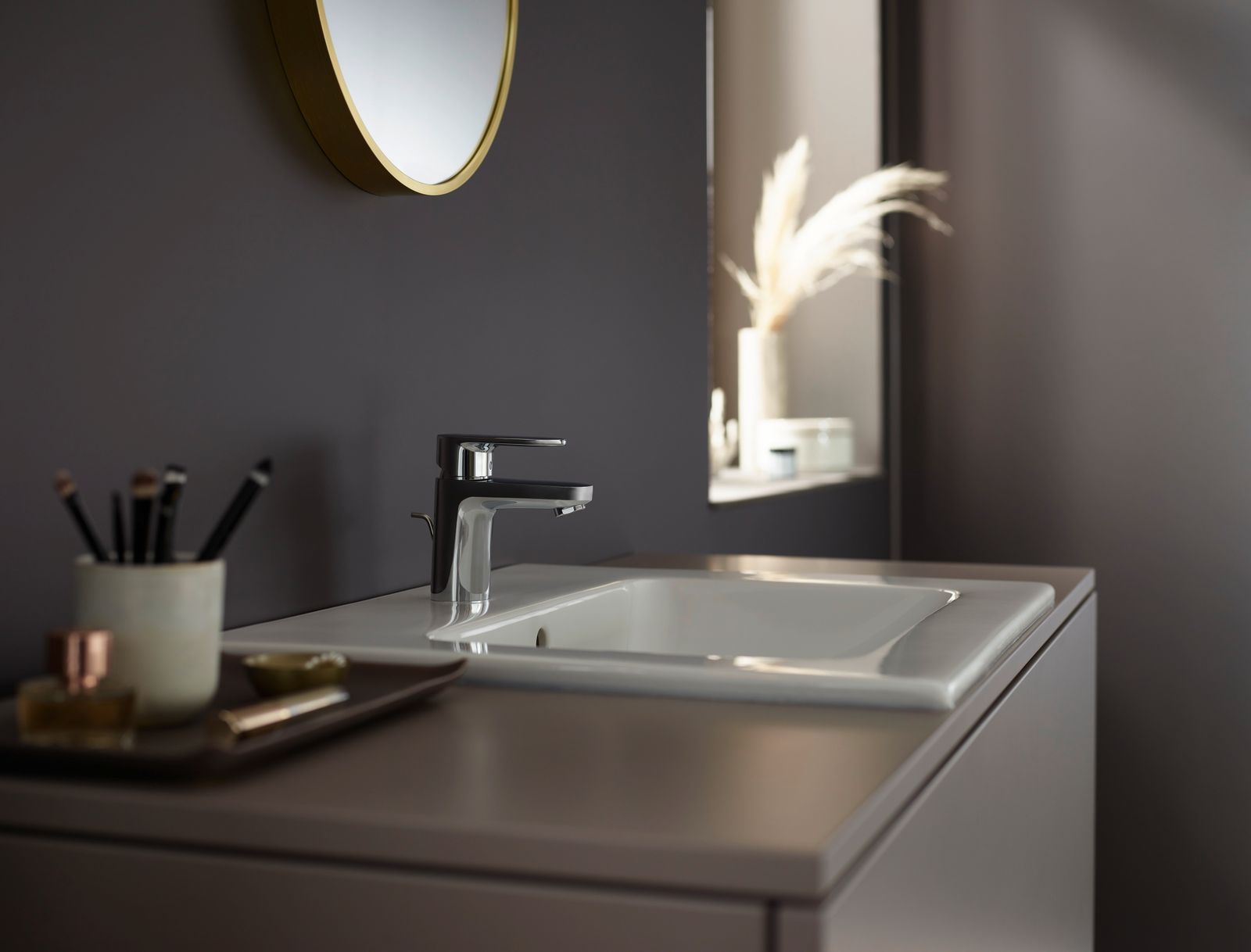 hansgrohe Waschtisch-Einhebelmischer 70 Vernis Blend mit Metall-Zugstangen-Ablaufgarnitur, chrom