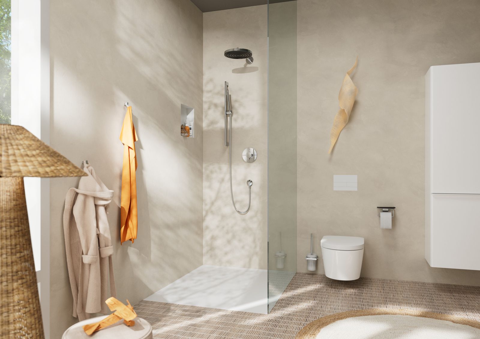 hansgrohe Papierrollenhalter AddStoris mit Ablage, chrom, Wandmontage, Metall