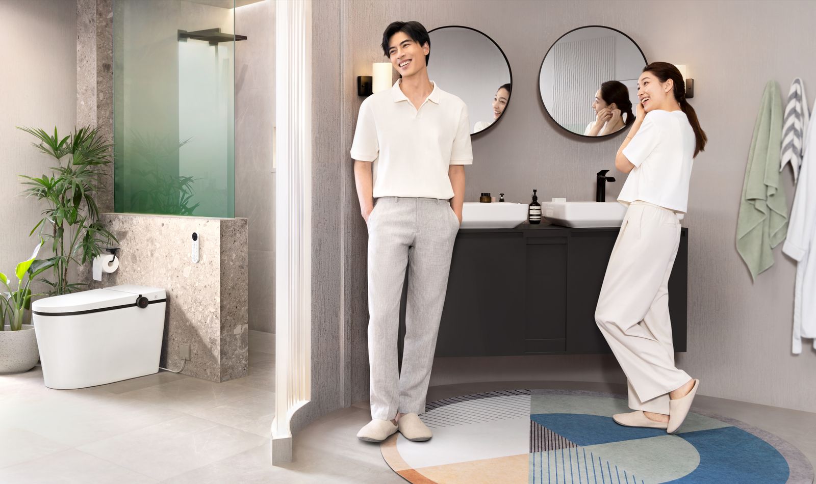 hansgrohe Waschtisch-Einhebelmischer 110 Vivenis CoolStart mit Zugstangen-Ablaufgarnitur, mattschwarz