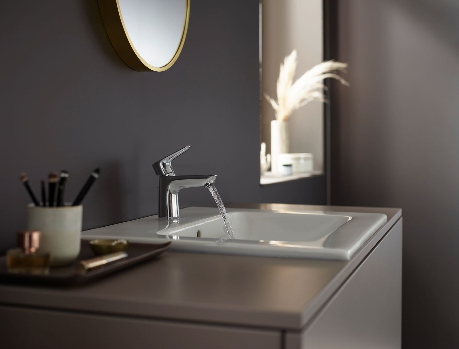 hansgrohe Waschtisch-Einhebelmischer 80 Talis E ND, für offene Warmwasserbereiter, mit Zugstangen-Ablaufgarnitur, chrom
