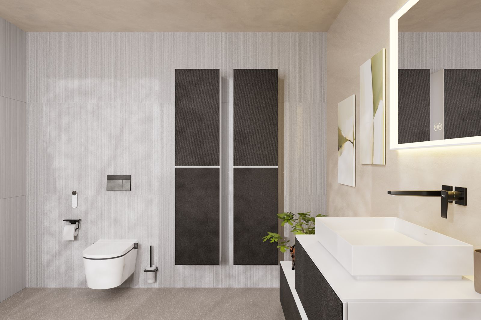 hansgrohe WC-Bürstengarnitur AddStoris Wandmontage, Metall, Glas, brushed black chrome