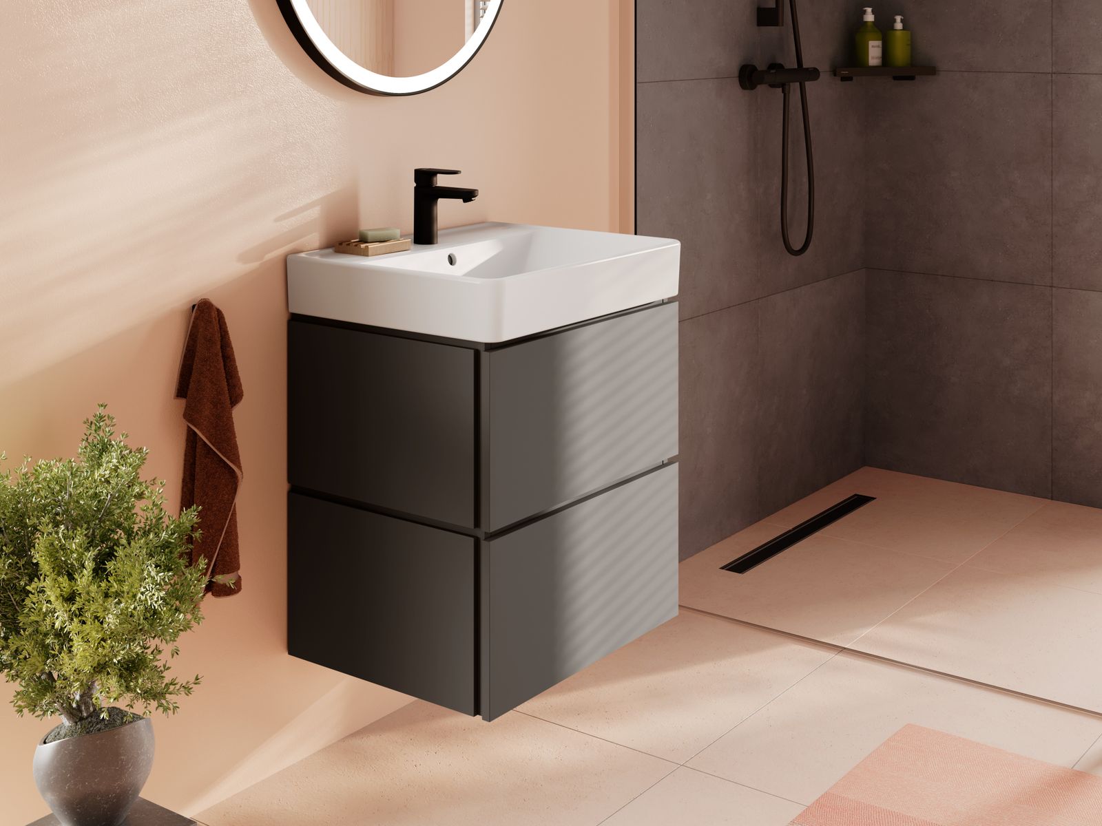 hansgrohe Waschtisch Xanuia Q 600x480mm, mit Hahnloch/Überlauf, weiß