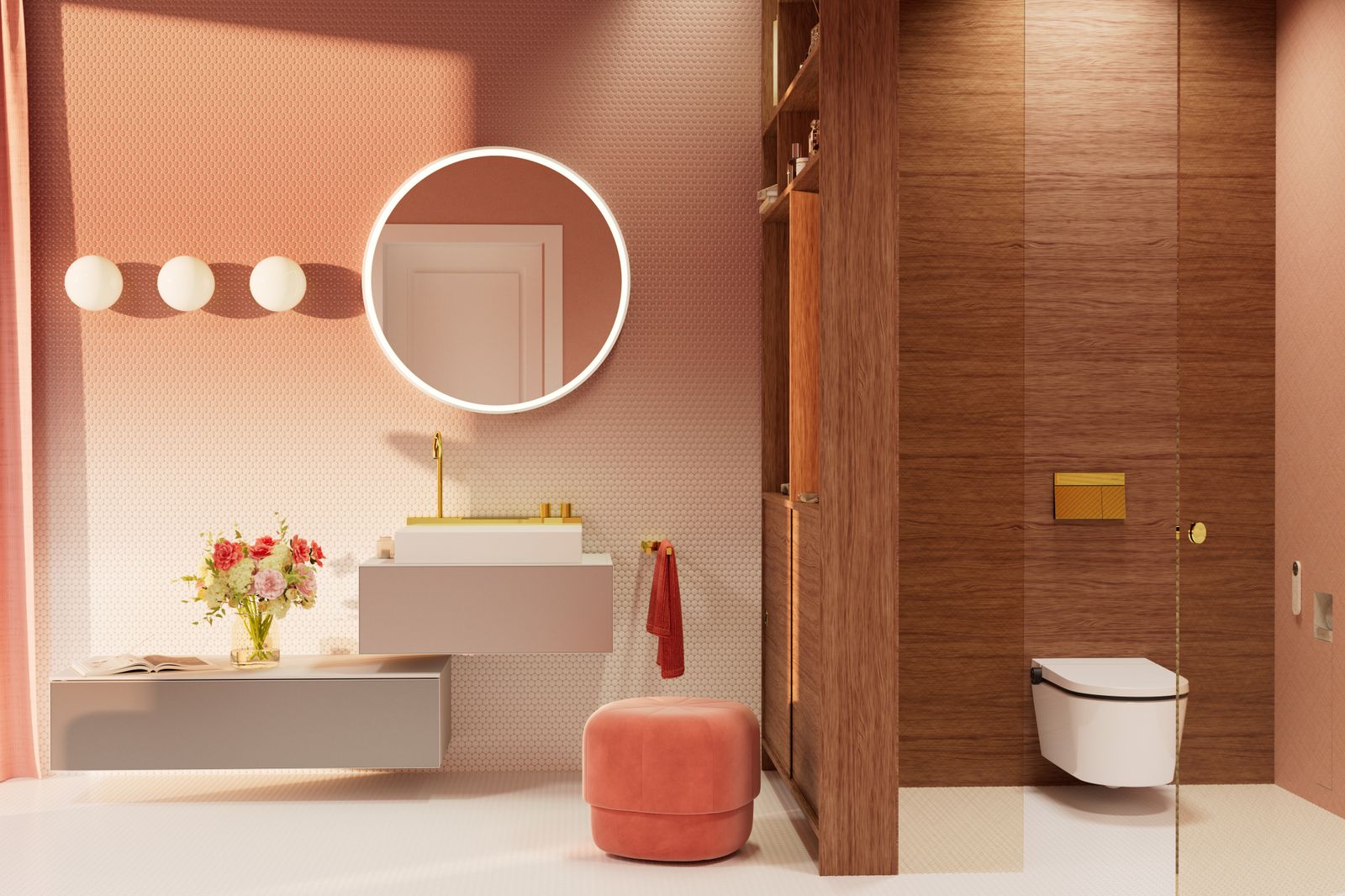 hansgrohe Handtuchhalter AddStoris Länge 445mm, zweiarmig, Wandmontage, Metall, polished gold optic