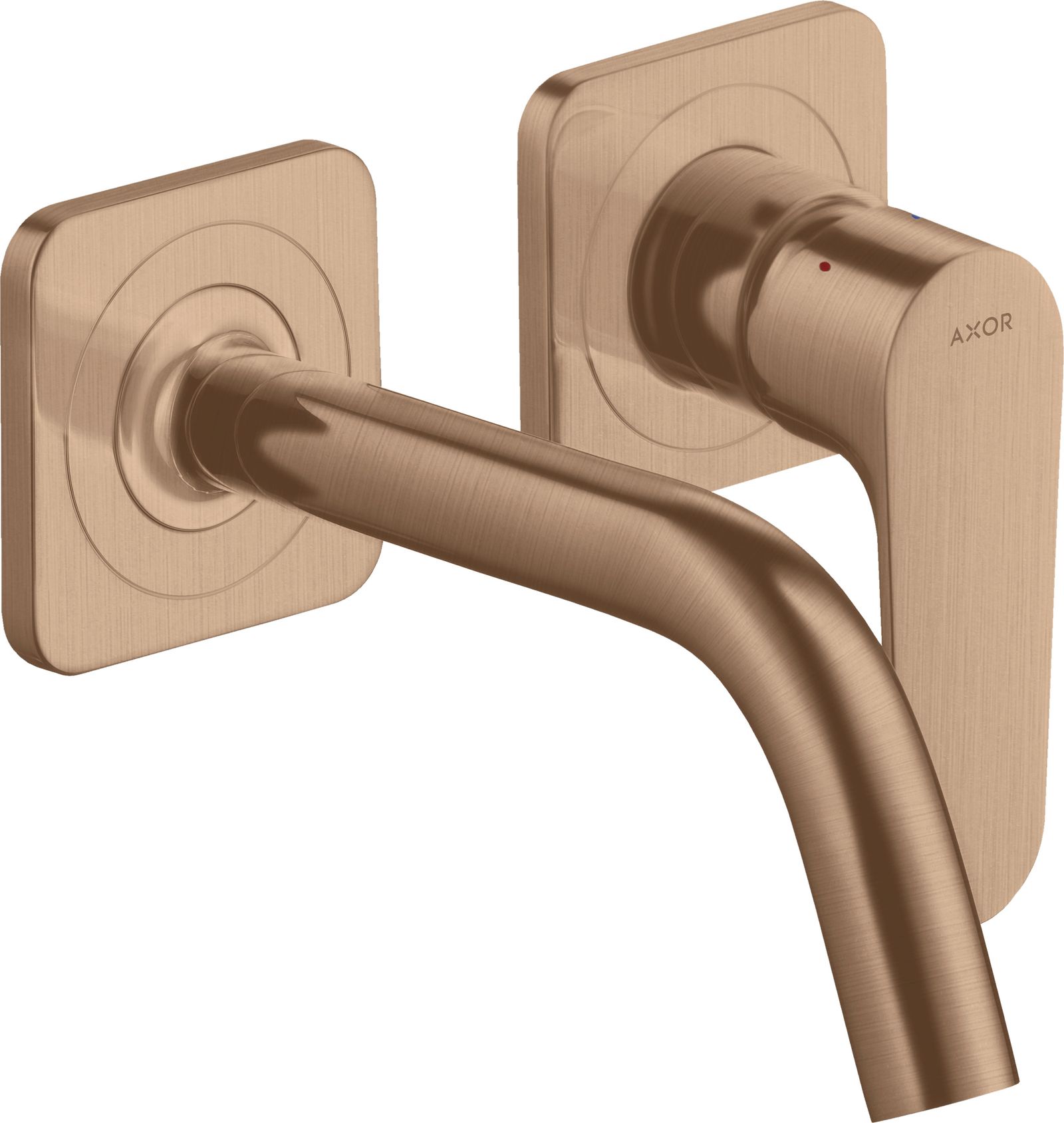 hansgrohe Fertigmontageset Axor Citterio M UP-Waschtisch-Einhebelmischer, Ausladung 167mm, mit Rosetten, brushed red gold