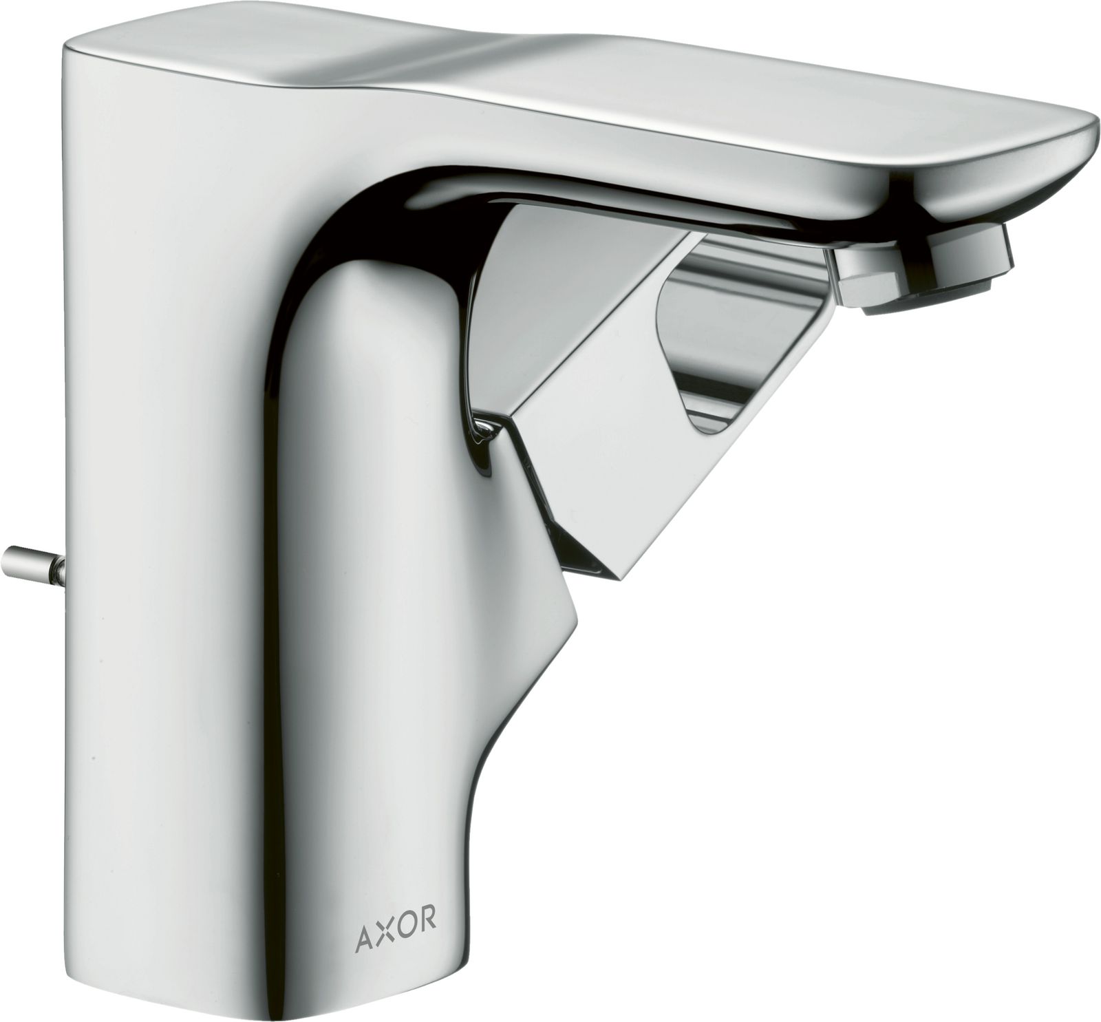 hansgrohe Waschtisch-Einhebelmischer 110 Axor Urquiola Ausladung 114mm, mit Zugstangen-Ablaufgarnitur, für Handwaschbecken, brushed gold optic