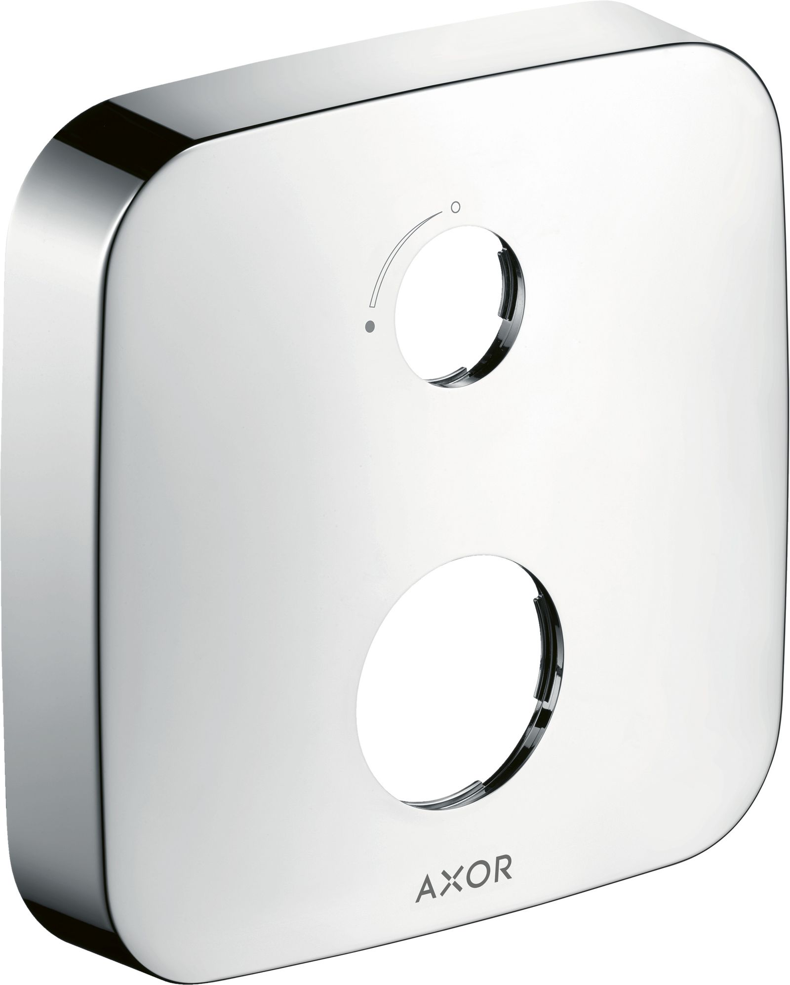 hansgrohe Verlängerungsrosette Axor 2-Loch, softsquare, Mengenregulierungspfeil, Edelstahl-Optik