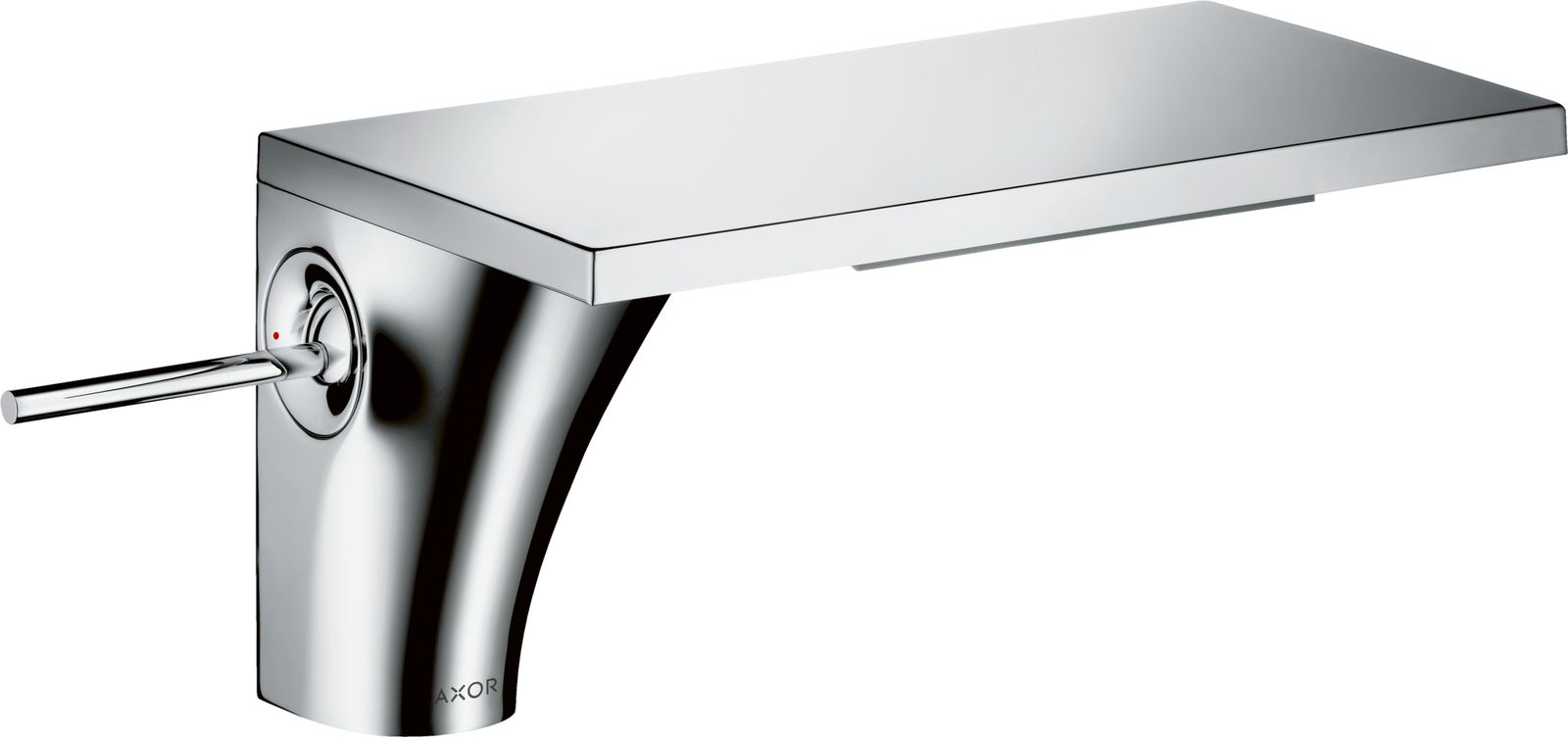 hansgrohe Waschtisch-Einhebelmischer 110 Axor Massaud Ausladung 100mm, unverschließbare Ablaufgarnitur, polished black chrome