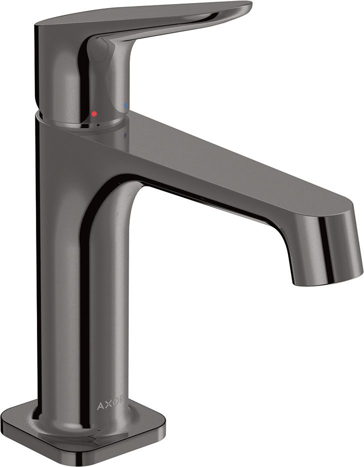 hansgrohe Waschtisch-Einhebelmischer 100 Axor Citterio M Ausladung 128mm, unverschließbare Ablaufgarnitur, polished black chrome