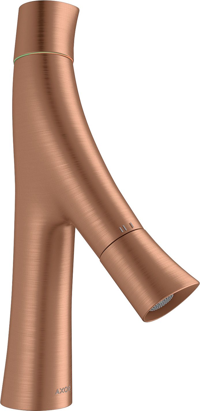 hansgrohe Waschtisch-Zweigriff-Armatur 80 Axor Starck Organic Ausladung 116mm, unverschließbare Ablaufgarnitur, brushed red gold