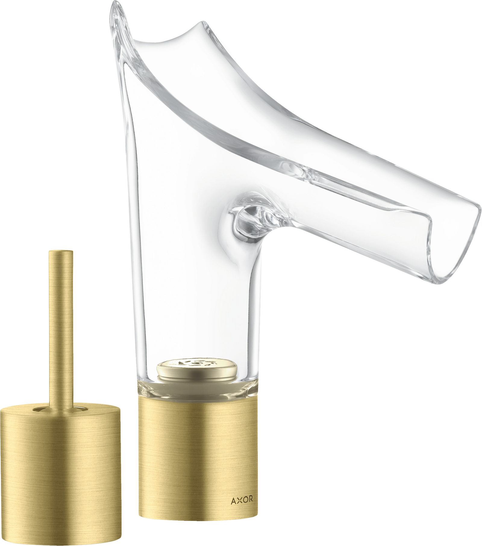 hansgrohe 2-Loch-Waschtisch-Armatur Axor Starck V 110 mit Ablaufgarnitur, brushed brass