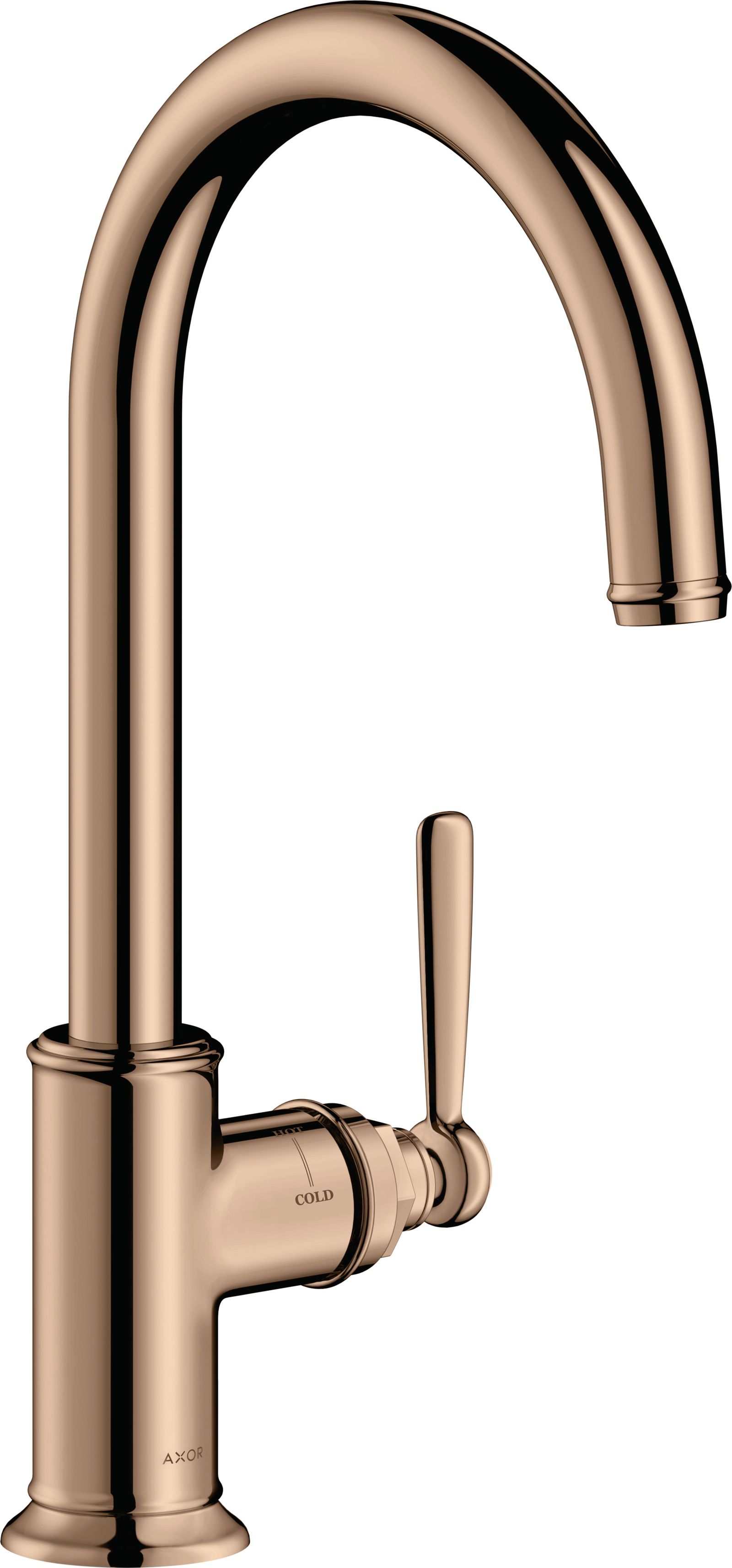 hansgrohe Spültisch-Einhebelmischer 260 Axor Montreux mit Schwenkauslauf, polished red gold