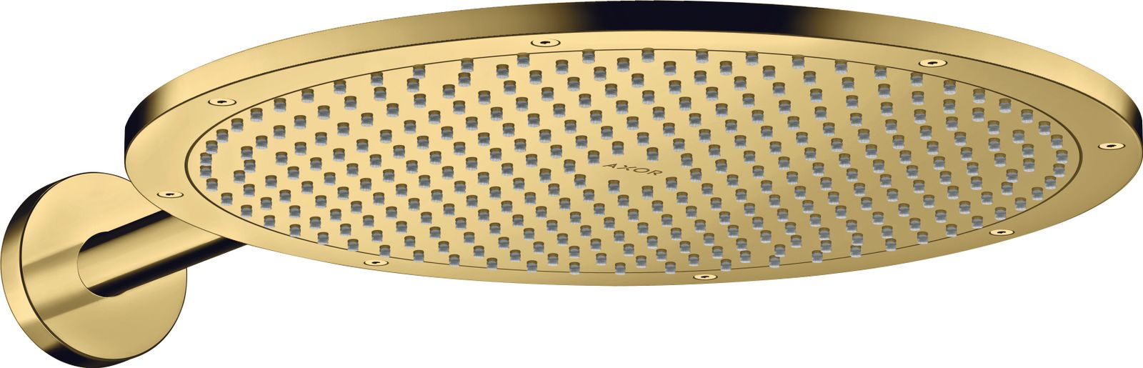 hansgrohe Kopfbrause Axor mit Brausearm, Wandmontage, 350mm, 1jet, polished gold optic