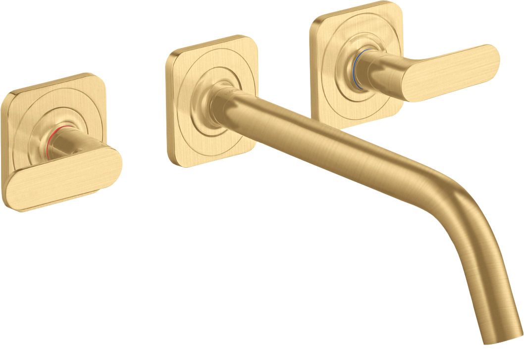 hansgrohe Fertigmontageset Axor Citterio M UP-3-Loch-Waschtischarmatur, Ausladung 226mm, Rosetten, brushed gold optic