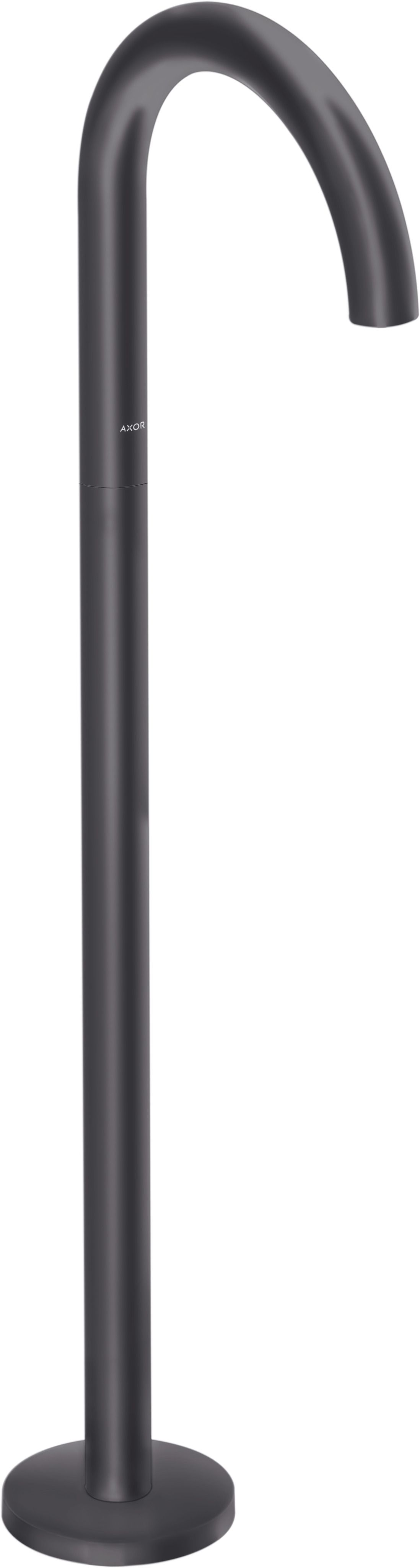 hansgrohe Fertigmontageset Axor Uno Wanneneinlauf bodenstehend, gebogen, Ausladung 226mm, mattschwarz