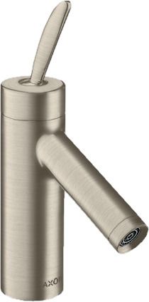 hansgrohe Waschtisch-Einhebelmischer 70 Axor Starck Classic Ausladung 106mm, mit Zugstangen-Ablaufgarnitur, brushed nickel