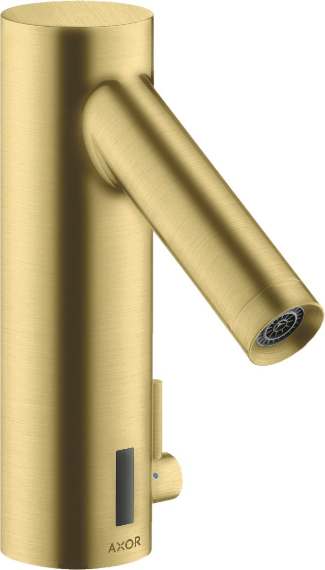 hansgrohe Elektronik-Waschtischmischer Axor Starck mit Temperaturregler, Batteriebetrieb, brushed brass
