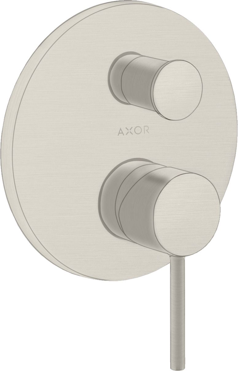 hansgrohe Fertigmontageset Axor Starck UP-Wannen-Einhebelmischer, mit Pin-Griff, integrierter Sicherungskombination, Edelstahl-Optik