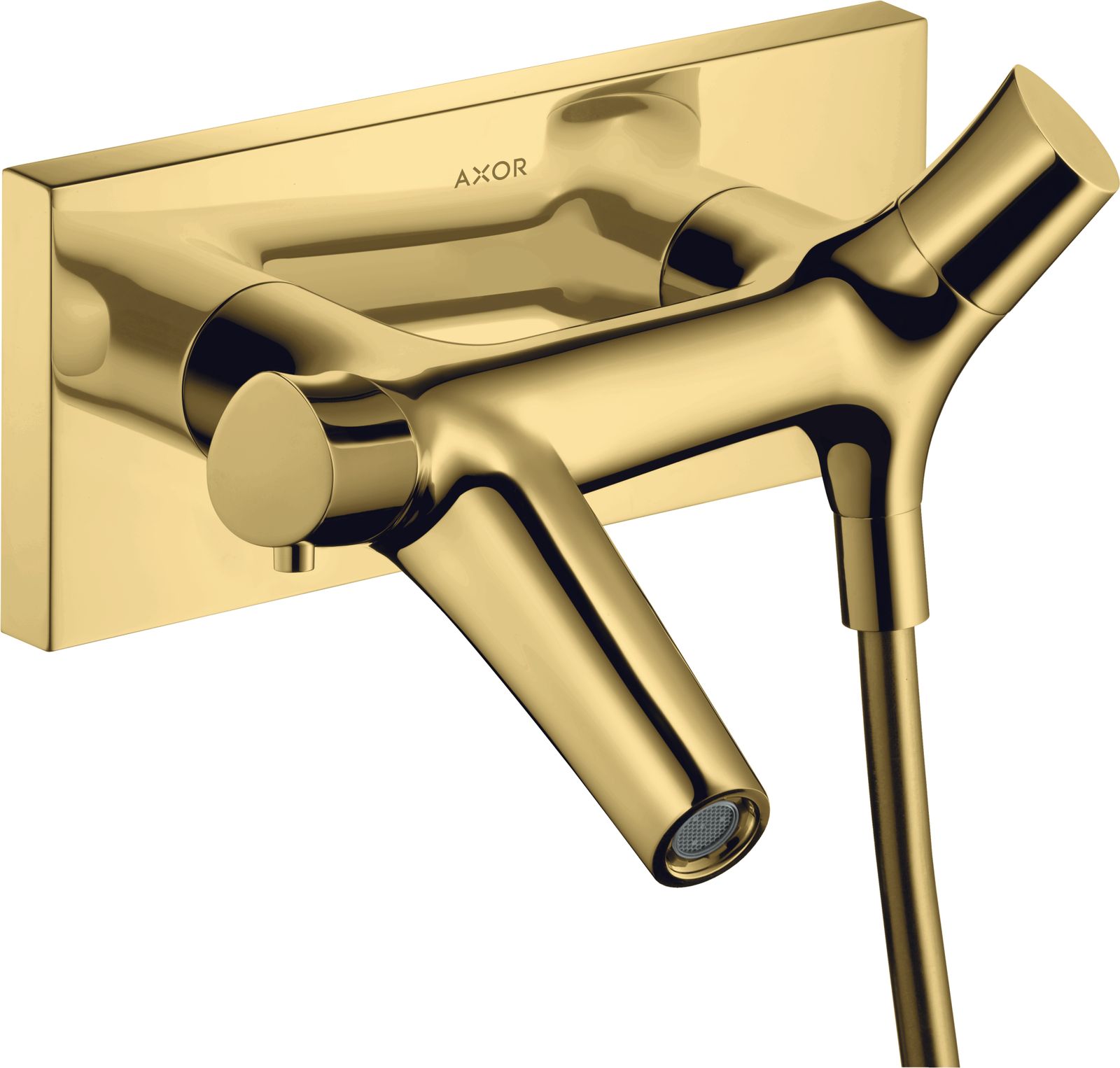 hansgrohe Wannenthermostat Axor Starck Organic AP, Ausladung 218mm, polished gold optic