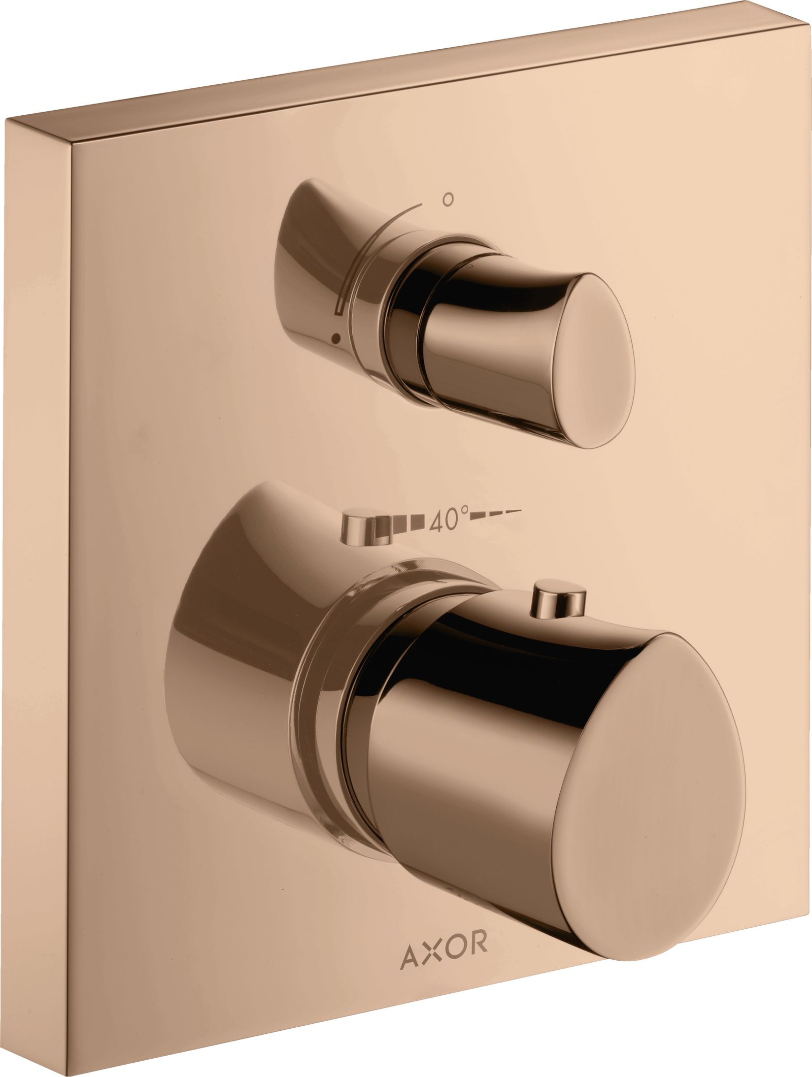 hansgrohe Fertigmontageset Axor Starck Organic UP-Thermostat, mit Ab- und Umstellventil, polished red gold