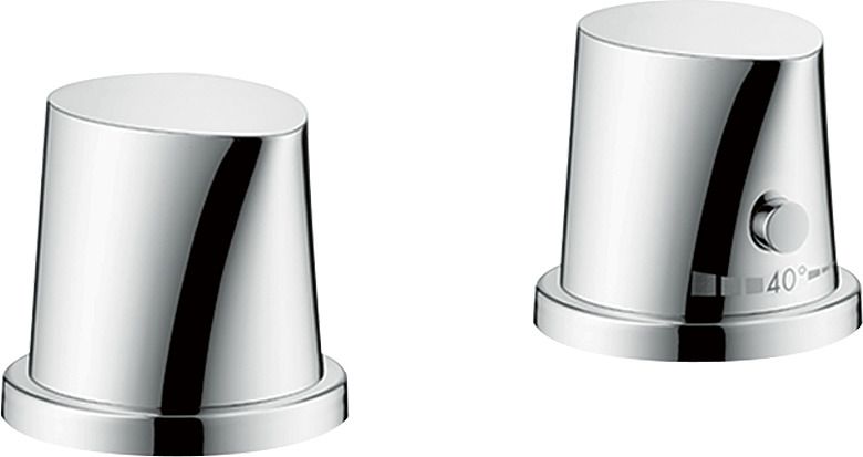 hansgrohe Fertigmontageset Axor Starck Organic 2-Loch-Wannenrandarmatur, mit Thermostat, chrom