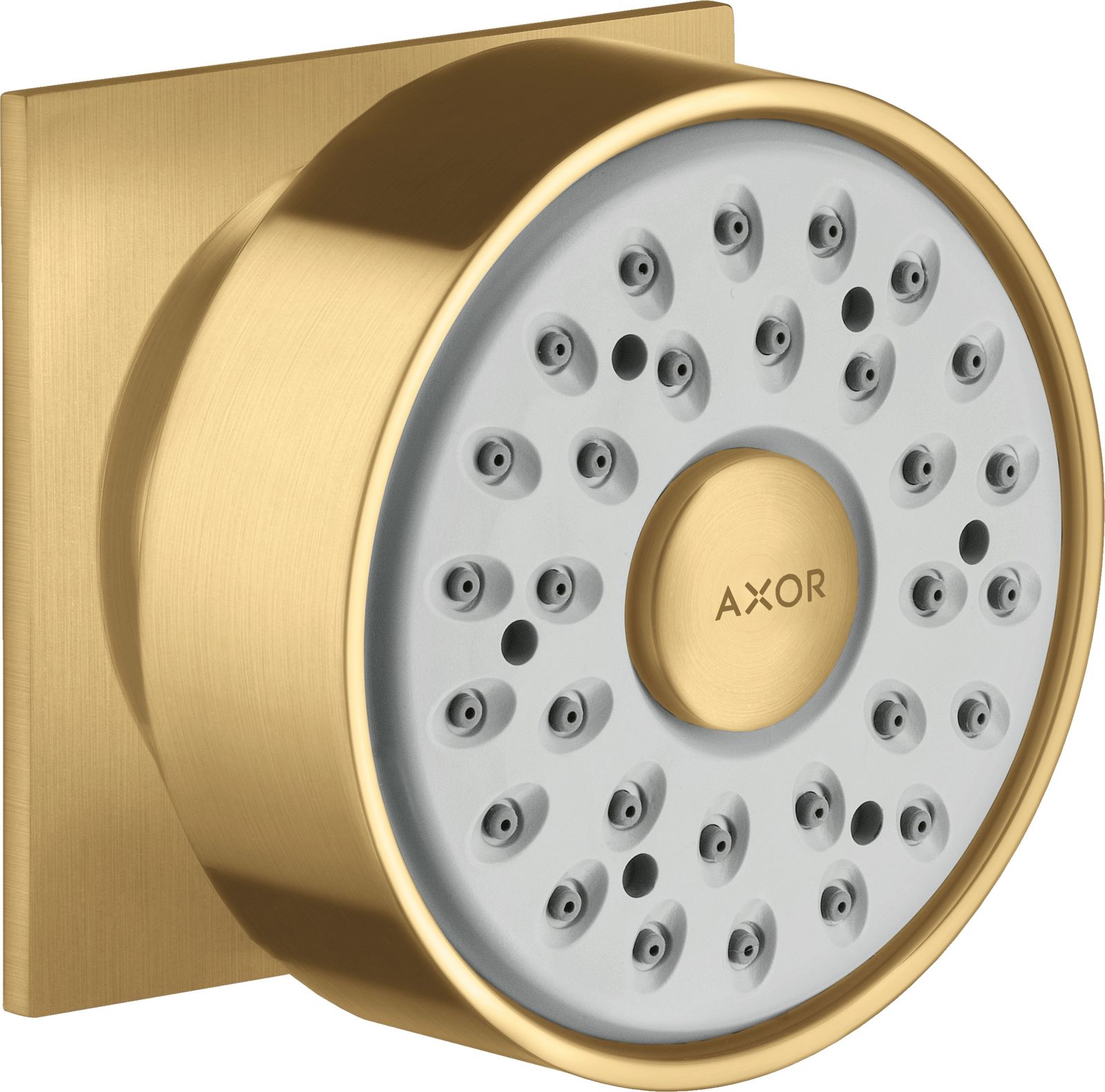 hansgrohe Seitenbrause Axor eckige Rosette, schwenkbar, 1jet, brushed gold optic