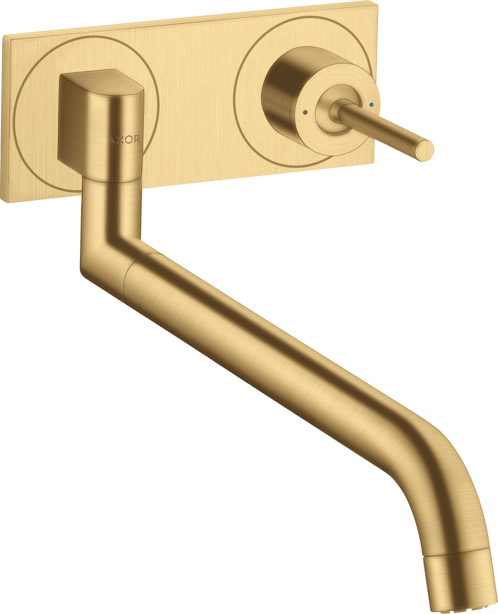 hansgrohe Spültisch-Wand-Einhebelmischer Axor Uno UP, brushed gold optic