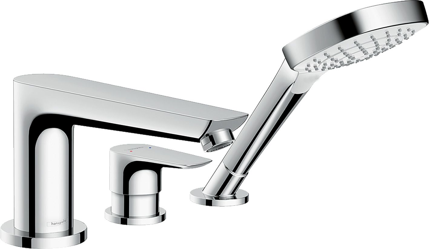 hansgrohe Fertigmontageset Talis E 3-Loch-Wannenrandarmatur, chrom