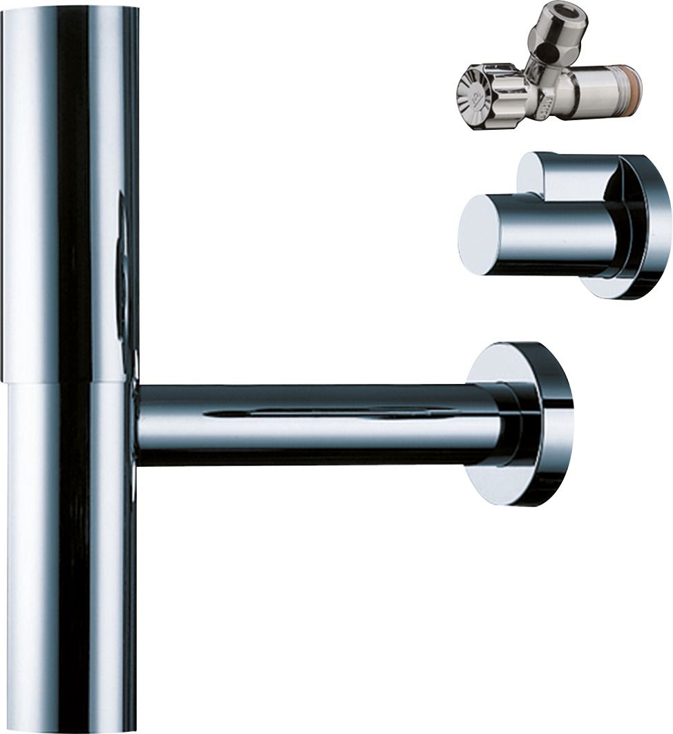 hansgrohe Designsiphon Flowstar G 1 1/4, mit zwei Eckventilen und Schuber, chrom