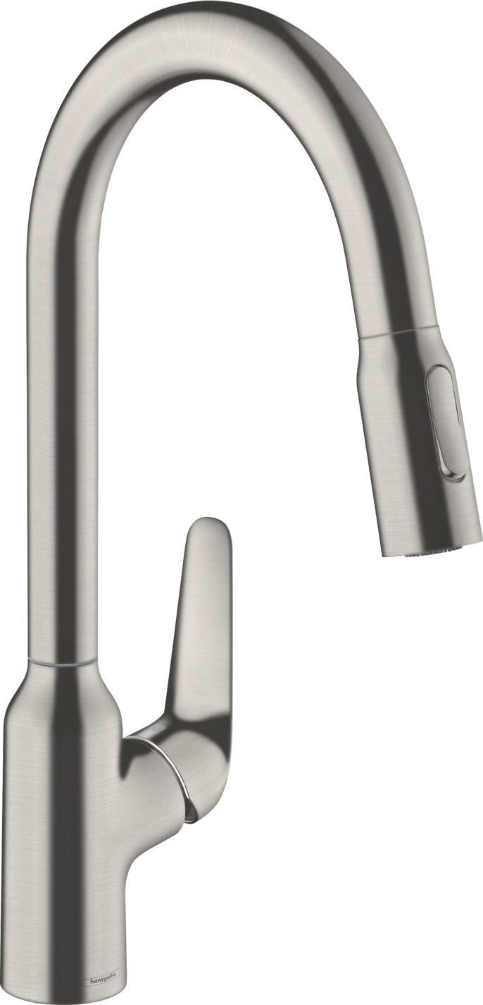 hansgrohe Spültisch-Einhebelmischer 220 Focus M42 mit Ausziehbrause, 2jet, Edelstahl-Optik