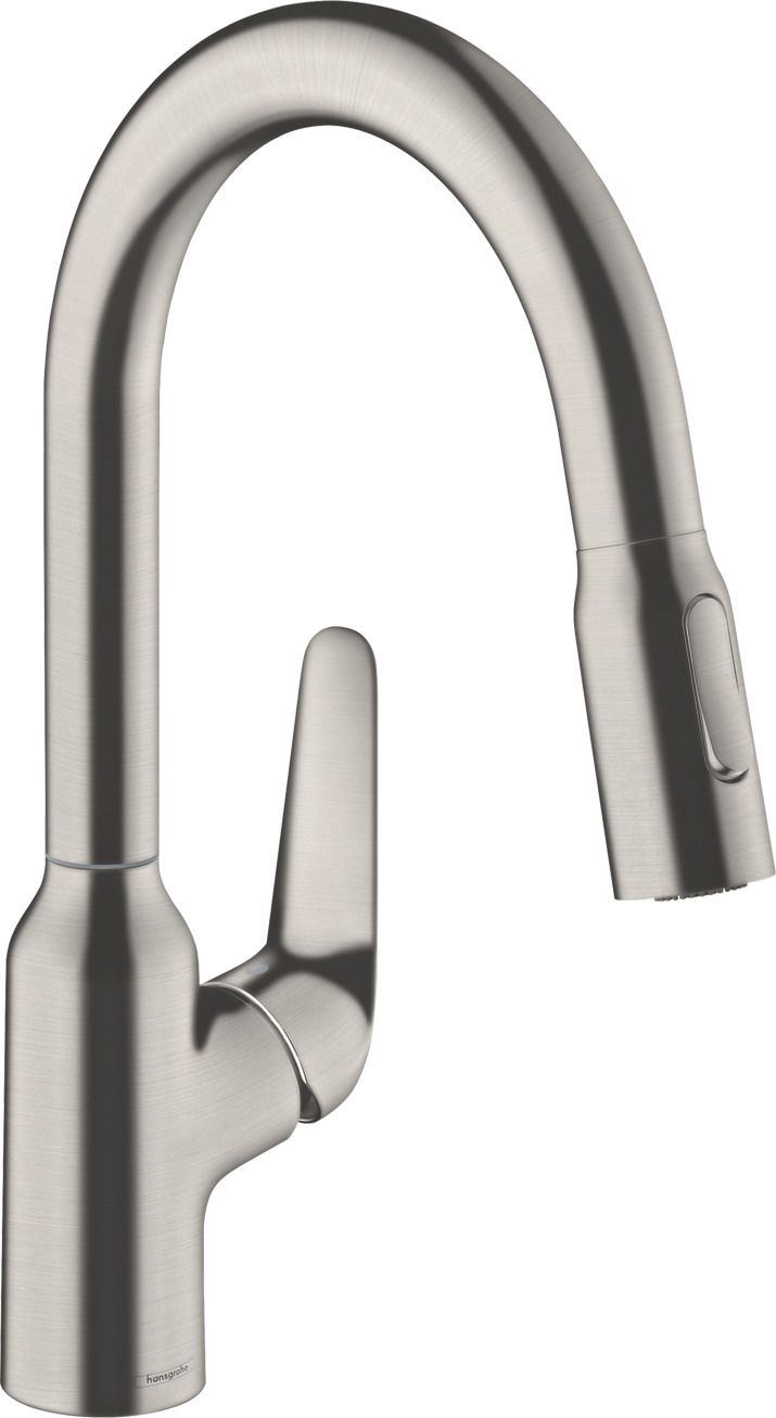 hansgrohe Spültisch-Einhebelmischer 180 Focus M42 mit Ausziehbrause, 2jet, Edelstahl-Optik