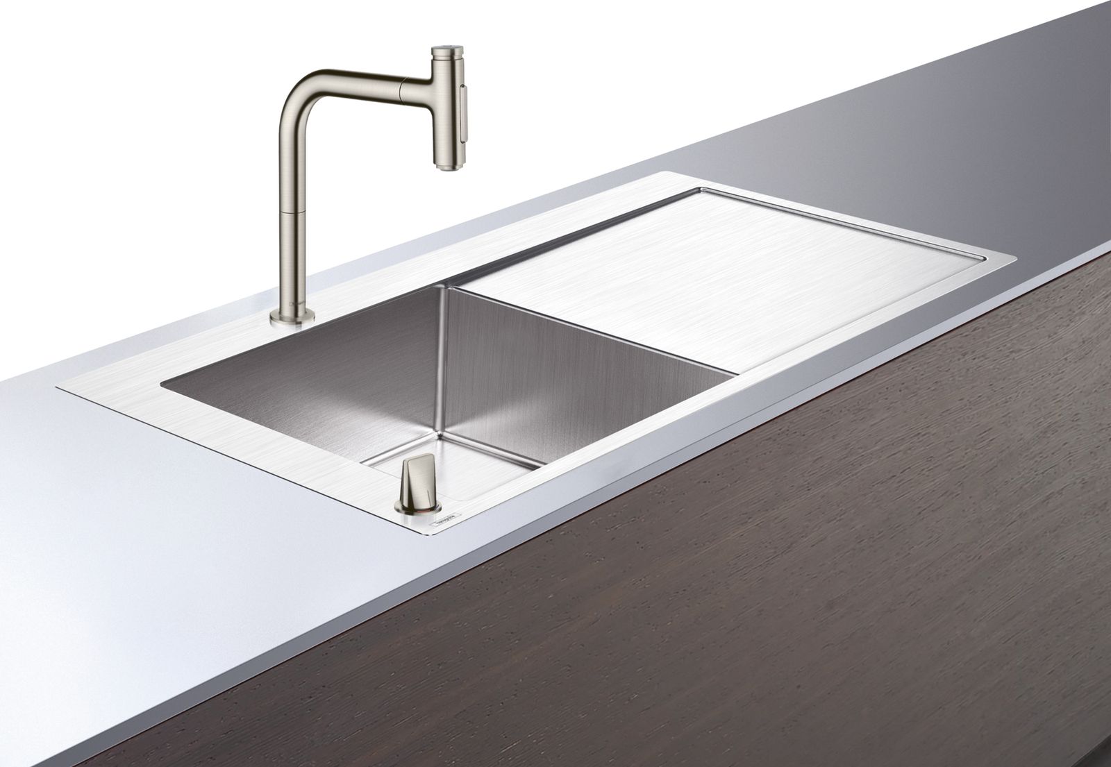 hansgrohe Spülencombi 450 Select C71-F450-12 1025x490mm, 1 Hauptbecken links, Abtropffläche rechts, edelstahl-optik