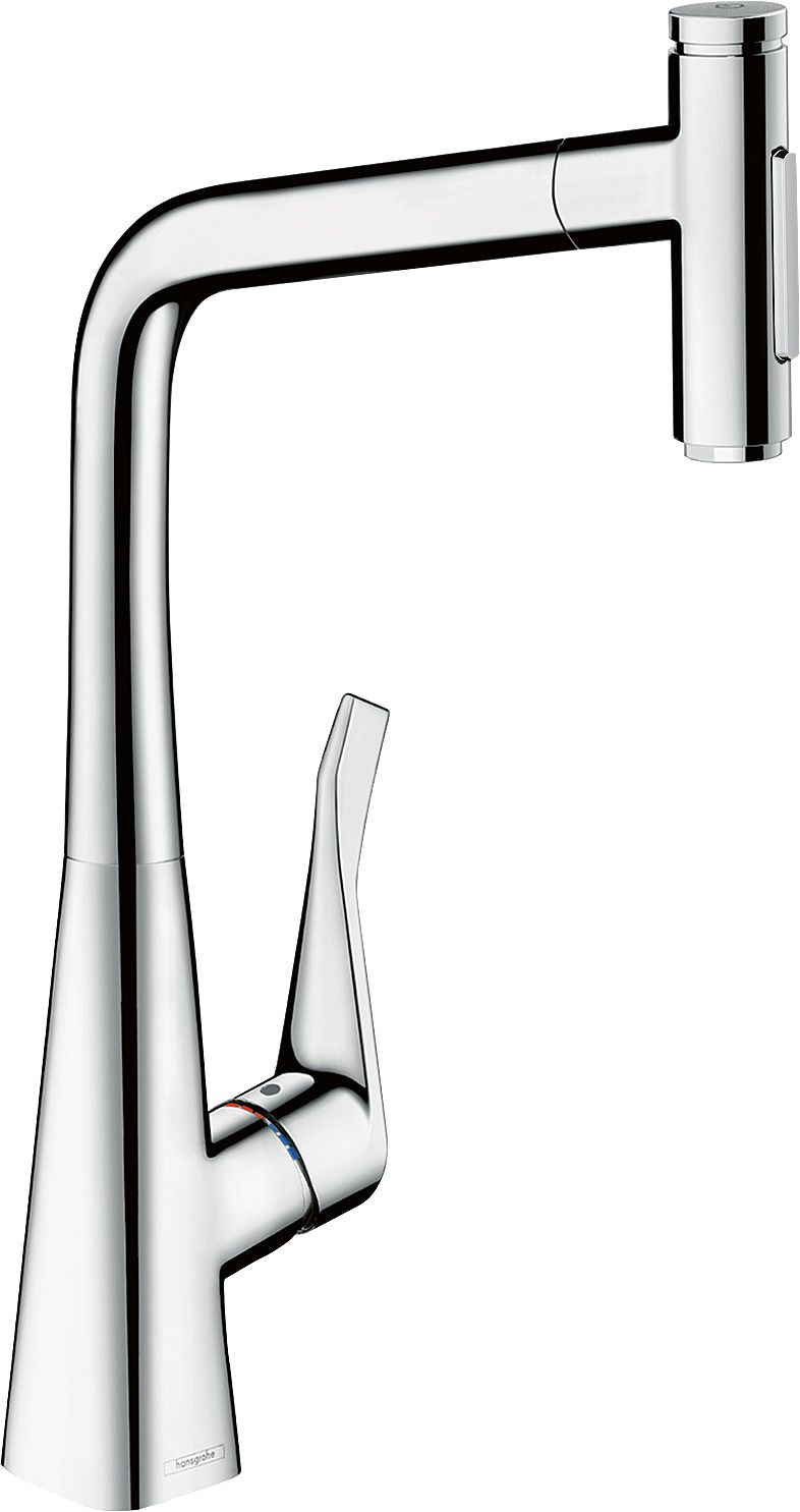 hansgrohe Spültisch-Einhebelmischer 320 Metris Select M71 mit Ausziehbrause, 2jet, sBox, chrom