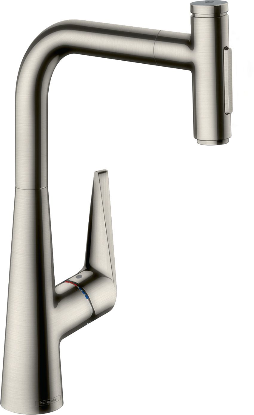 hansgrohe Spültisch-Einhebelmischer 300 Talis Select M51 mit Ausziehbrause, 2jet, sBox, Edelstahl-Optik