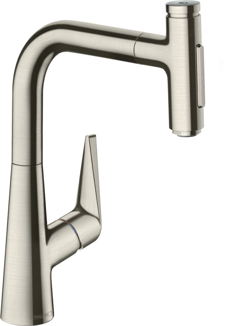 hansgrohe Spültisch-Einhebelmischer 220 Talis Select M51 mit Ausziehbrause, 2jet, sBox, Edelstahl-Optik